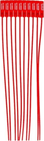 Пломба REXANT 07-6121 (50 штук) пластиковая, номерная, 255мм, зубчатая, красная [07-6121]