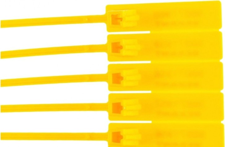 Пломба REXANT 07-6122 (50 штук) пластиковая, номерная, 255мм, зубчатая, желтая [07-6122]