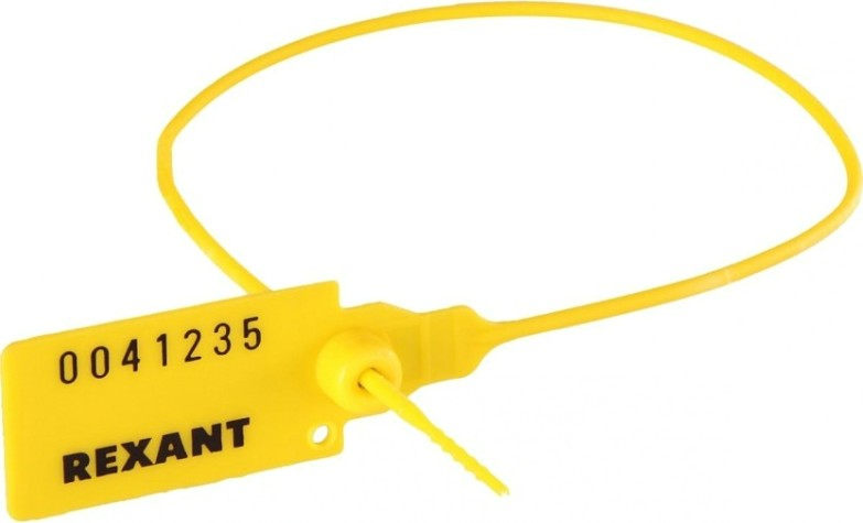 Пломба REXANT 07-6132 пластиковая, номерная, 320мм, желтая (50 штук)