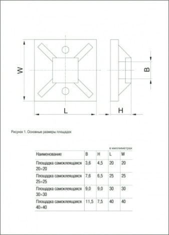 Площадка под хомуты IEK самоклеящаяся 30х30 бел. (уп. 100шт) [UHP30-30-100]