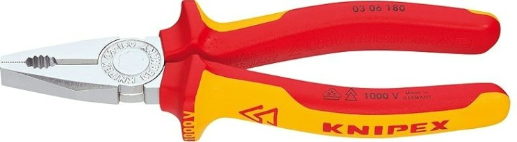 Плоскогубцы диэлектрические KNIPEX 0306200 1000 V, 200 мм, комбинированные [KN-0306200]