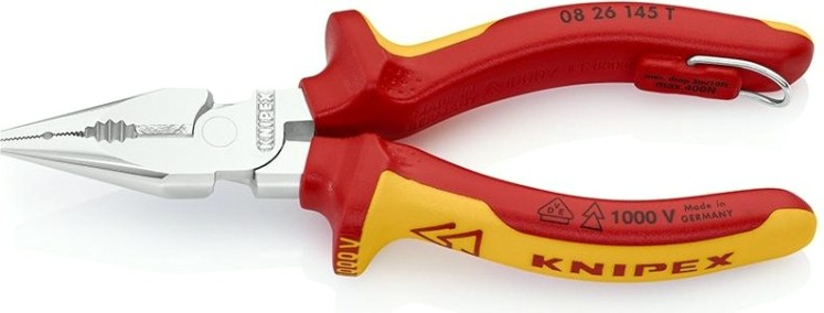 Плоскогубцы диэлектрические KNIPEX 0826145T 1000 V, 145 мм, удлиненные [KN-0826145T]