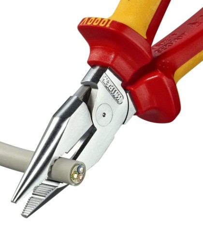 Плоскогубцы диэлектрические KNIPEX KN-0826185 остроконечные с удлиненными губками, 185 мм