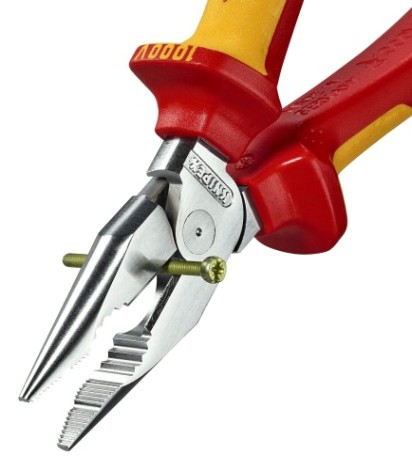 Плоскогубцы диэлектрические KNIPEX KN-0826185 остроконечные с удлиненными губками, 185 мм