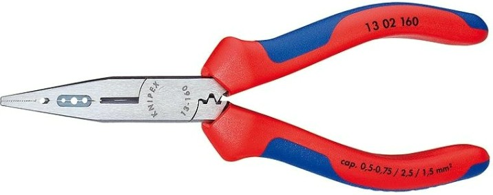 Плоскогубцы для снятия изоляции KNIPEX 1302160 160 мм и опрессовки контактов [KN-1302160]
