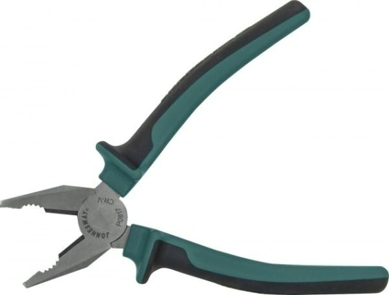 Плоскогубцы JONNESWAY P0817 Пассатижи с двухкомпонентными рукоятками, 180 мм [049396]