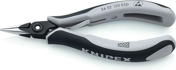 Плоскогубцы KNIPEX 3452130ESD 130 мм прецизионные для электроники, антист. [KN-3452130ESD]