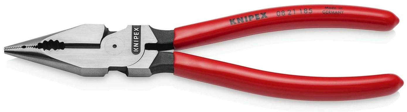 Плоскогубцы KNIPEX KN-0821185 комбинированные остроконечные с удлиненными губкам