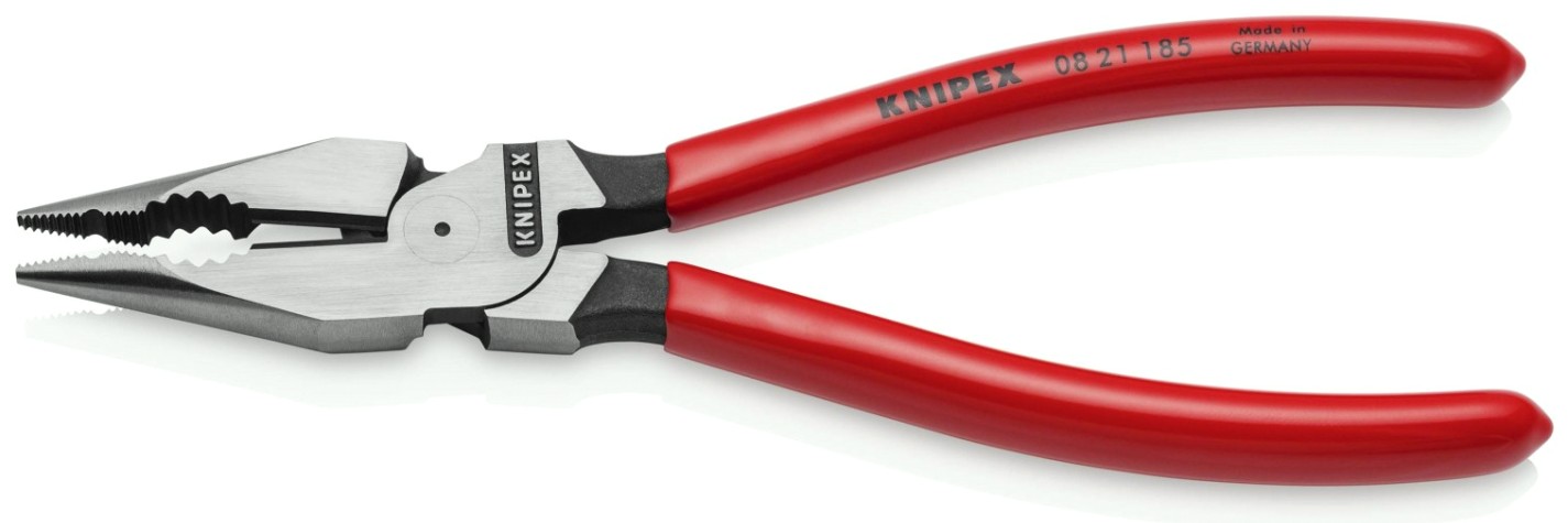 Плоскогубцы KNIPEX KN-0821185SB комбинированные остроконечные с удлиненными губкам