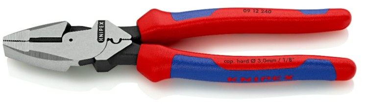 Плоскогубцы KNIPEX KN-0912240SB Lineman's электромонтажные, зона обжима, 240 мм