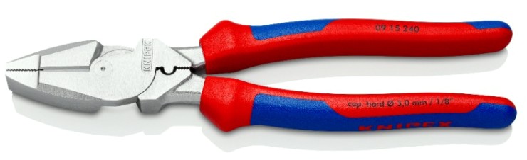 Плоскогубцы KNIPEX KN-0915240 Lineman's электромонтажные, зона обжима, 240 мм