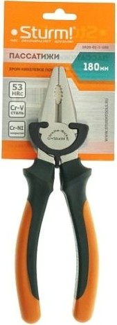 Плоскогубцы Sturm 1020-01-1-180 особо прочные губки, 2-х комп. рукоятки, 180мм