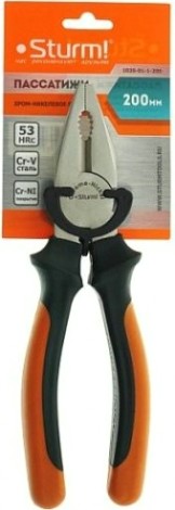Плоскогубцы Sturm 1020-01-1-200 особо прочные губки, 2-х комп. рукоятки, 200мм
