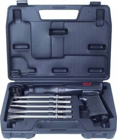 Пневмомолоток MIGHTY SEVEN SC-0617C 10 мм, 3200 уд/мин, с набором насадок, 7 предметов