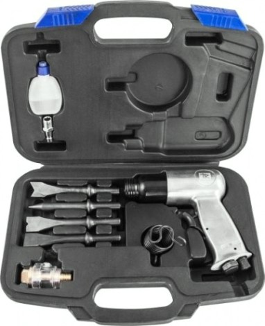 Пневмомолоток THORVIK AHK9150 150 мм в наборе с насадками, 9 предметов [052647]