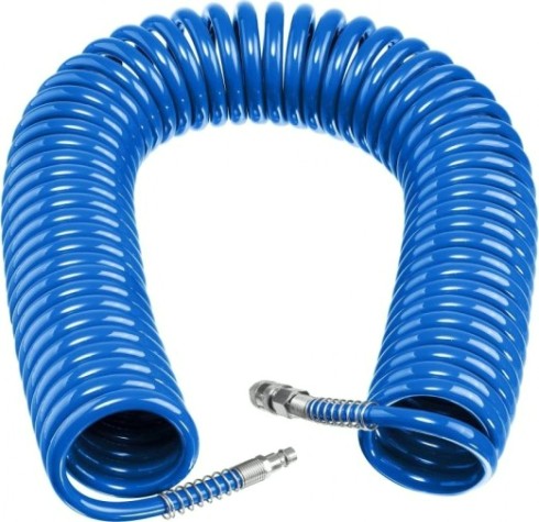 Пневмошланг спиральный ЗУБР 20м с фитингами рапид, 8х12 мм [6472-20]