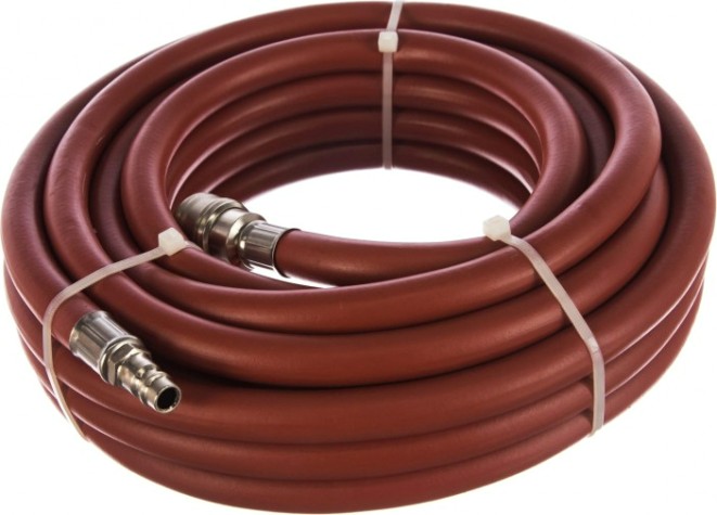 Пневмошланг STELS 10 м резиновый, 10x16мм, 24 бар, армированный, быстросъ [57021]