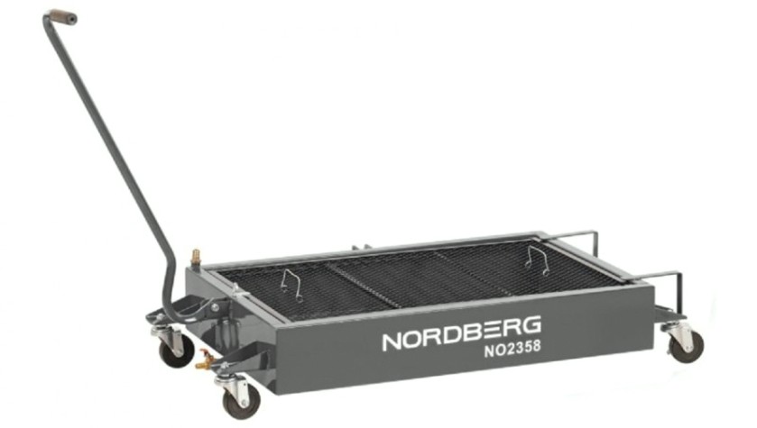 Поддон для слива масла NORDBERG NO2358 на колесах, 58 л, серый [NO2358(G)]