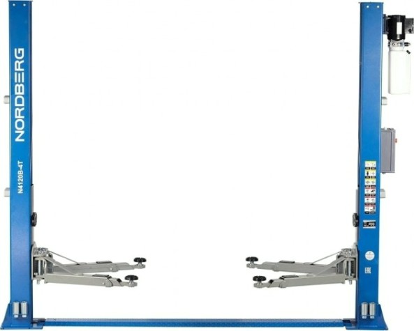 Подъемник автомобильный NORDBERG N4120BE-4B 380v 2х стоечный 4т с электростопорами (синий) [ЦБ-00012290]