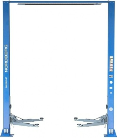 Подъемник автомобильный NORDBERG N4120H1-4B двухстоечный 4 т с верхн. синхр., (220В) синий [ЦБ-00008006]
