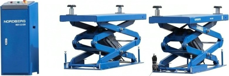 Подъемник автомобильный NORDBERG N631-3,5B ножничный 3,5т, 380В, с адаптерами для suv а [ЦБ-0007924]