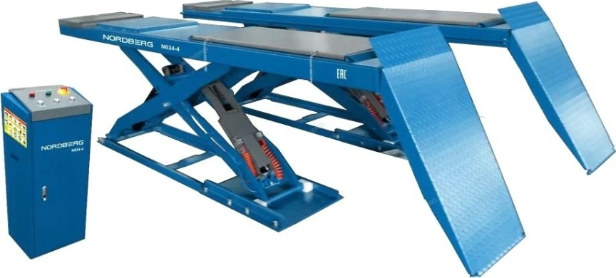 Подъемник автомобильный NORDBERG N634-4 ножничный для сход-развала, без заглубления, 4 т, [ЦБ-00015039]
