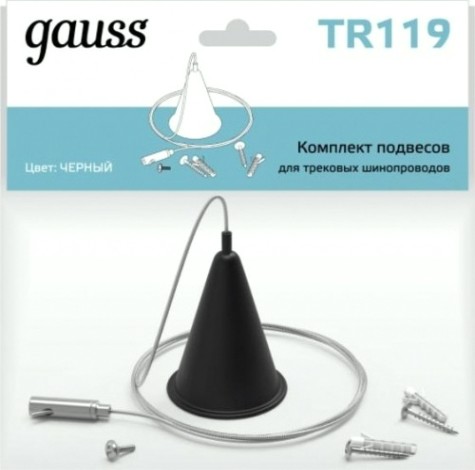 Подвесы GAUSS TR119 комплект для трековых шинопроводов цвет черный Подвесы GAUSS TR119 комплект для трековых шинопроводов цвет черный