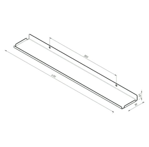 Полка для хранения EMBODIMENT EMB-TB-SH-490x70-B металлическая, настенная, черная