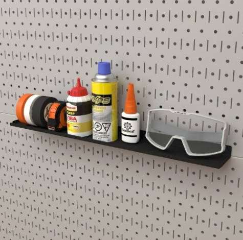 Полка для хранения EMBODIMENT EMB-TB-SH-490x70-B металлическая, настенная, черная