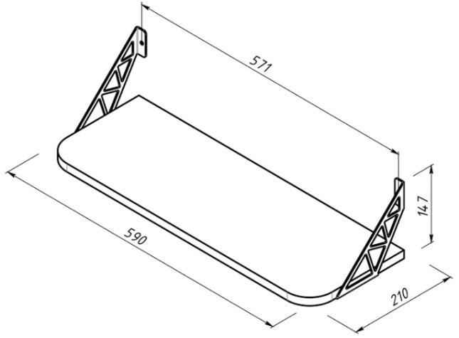 Полка EMBODIMENT EMB-SHF-WW-DEB деревянная, настенная, черная Полка EMBODIMENT EMB-SHF-WW-DEB деревянная, настенная, черная