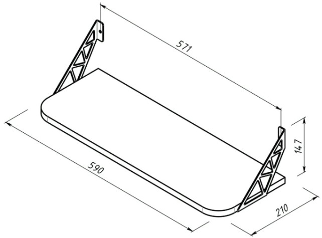 Полка EMBODIMENT EMB-SHF-WW-HAW деревянная, настенная, белая Полка EMBODIMENT EMB-SHF-WW-HAW деревянная, настенная, белая