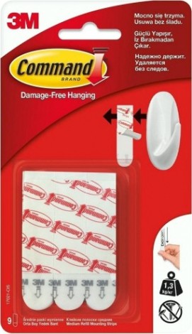 Полоски белые средние 3M Command (17021) 9 шт. [7100107852]