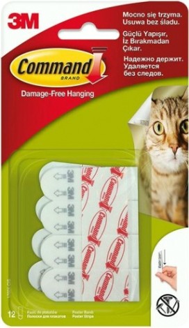 Полоски для плакатов 3M Command® (17024) белые 12 шт. [7100109087]