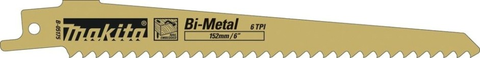 Полотна для сабельных пил MAKITA B-05175 для дерева/металла 152x1,25x6tpi, 5 шт.