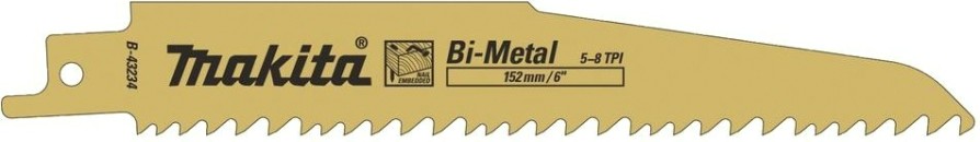 Полотна для сабельных пил MAKITA B-43234 для дерева/металла 152x1,6x5-8tpi, 5 шт.