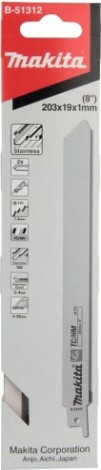 Полотна для сабельных пил MAKITA B-51312 для нержавеющей стали 203х1,0х18tpi, 2 шт.