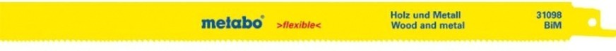 Полотна для сабельных пил METABO S1222VF 300x0,9/1,8-2,6мм BiM (2шт.) [631098000]
