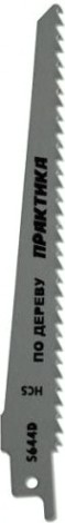 Полотна для сабельных пил ПРАКТИКА s644d hcs, по дереву, шаг 4,3 мм, длина 150 мм, 2 шт [773-538]