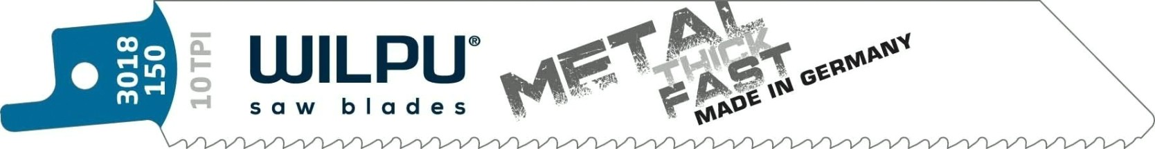 Полотна для сабельных пил WILPU 3018/150 bi нерж.ст. 3,5-5 мм, цвет.мет 5шт/уп [1481500005]