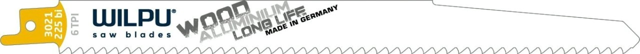 Полотна для сабельных пил WILPU 3021/225 bi bi-metall по дереву, быстрый прямой рез 5шт/уп [1227200005]