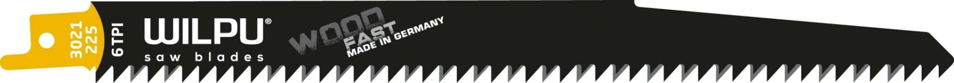 Полотна для сабельных пил WILPU 3021/225 древесины, пластмассы, гипсокартона 5шт/уп [1222200005]