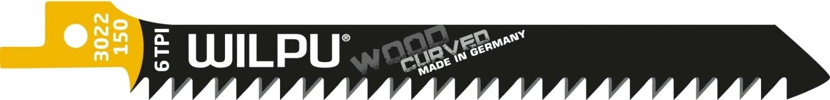 Полотна для сабельных пил WILPU 3022/150 по дереву, криволинейный рез 5шт/уп [1231500005]