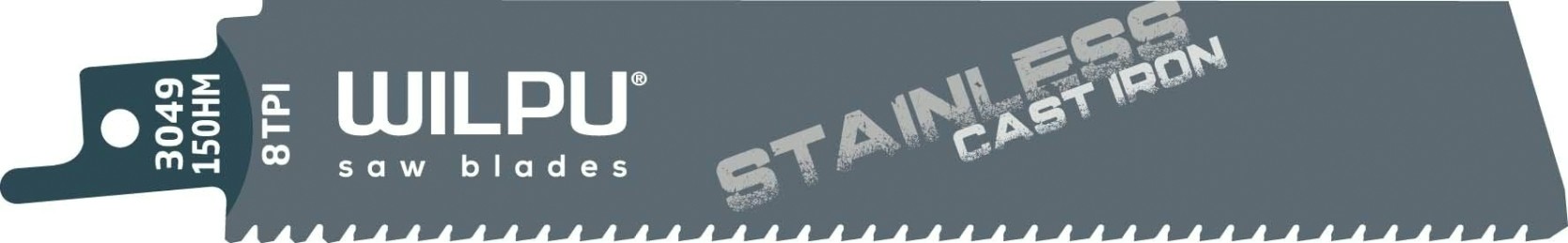 Полотна для сабельных пил WILPU 3049/150 HM цв. металлов,чугуна,арм.резины 1шт/уп [1661500001]