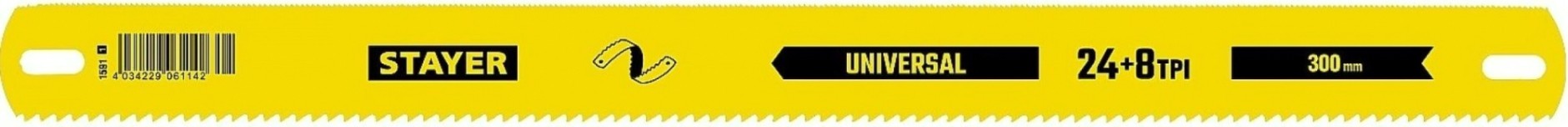 Полотно для пил по металлу STAYER Universal универсальное двустороннее широкое дереву и 8 + 24 [1591_z01]