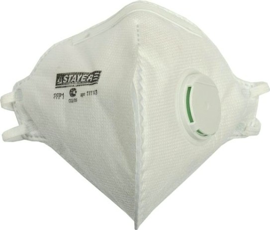 Полумаска фильтрующая STAYER PROFI FFP1 плоская многослойная с клапаном [11113]