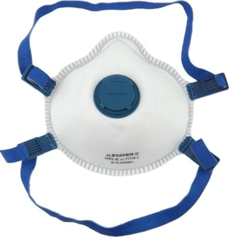 Полумаска фильтрующая STAYER PROFI FFP3 коническая, с клапаном, многослойная [11110-3]
