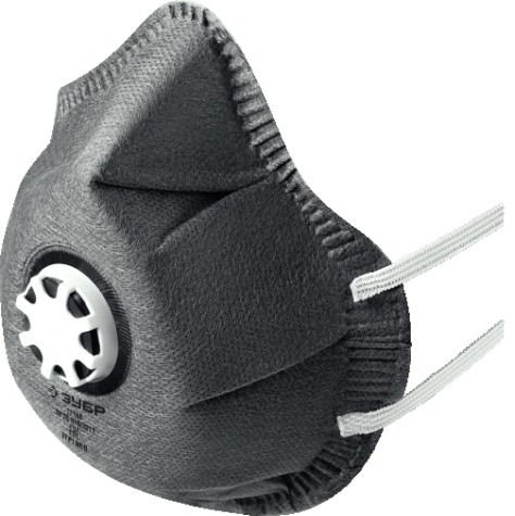 Полумаска фильтрующая ЗУБР ФГ-80 коническая, с угольным слоем, FFP1 [11168]