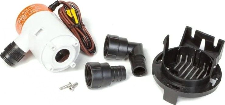 Помпа водооткачивающая SEAFLO трюмная, 12V 600 галлон/час, патрубок 19 мм, с переходниками [SFBP1-G600-02]