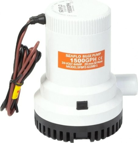 Помпа водооткачивающая SEAFLO трюмная, 24V 1500 галлон/час, патрубок 29 мм [SFBP2-G1500-01]
