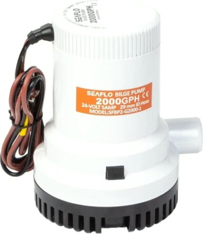Помпа водооткачивающая SEAFLO трюмная, 24V 2000 галлон/час, патрубок 29 мм [SFBP2-G2000-01]